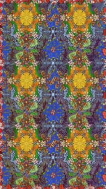 Yapraklı kusursuz desen. Şirin, zarif çiçekler Raster illüstrasyonu. Poster ya da kapak için arka plan. Tekstil için figür. Davetiye ve kartpostal tasarımı için dekoratif çiçek unsurları.