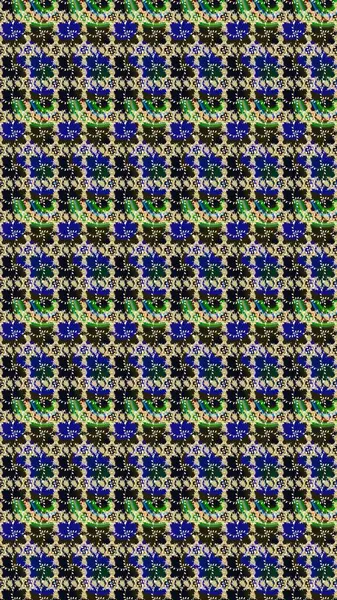 Mavi çiçekli eskiz deseni, suluboya çiçek deseni, sevimli çiçek, duvar kağıdı, kart ya da kumaş için fayanslı. Raster - stok.