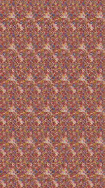 Renkli Yaz Temalı Kusursuz Arkaplan. Düz Çiçek Elementleri Tasarımı. Sevimli çiçek raster deseni. Modaya uygun kumaş deseni.