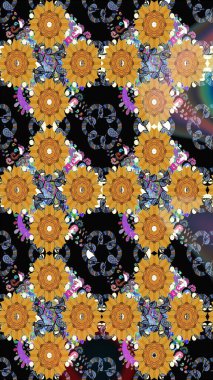 Çiçek deseni. Raster güzel kumaş deseni çiziyor. Renkli Bahar Teması eskiz kalıbı. Düz Çiçek Elementleri Tasarımı.