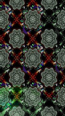 Renkli Bahar Teması eskiz kalıbı. Düz Çiçek Elementleri Tasarımı. Raster..