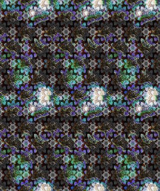 Modern çiçek arkaplanı. Parlak renkli çiçekli ve siyah yapraklı harika bir çiçek deseni. Moda baskıları için zarif bir şablon. Halk stili.