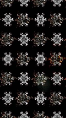 Çiçekli karalama şeklinde Raster çiçek deseni. Nazik, sevimli çiçek arkaplanı. Siyah renkte çiçekler.