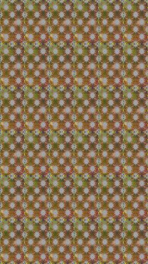 El çizimi çiçekli, soyut, pürüzsüz desen. Kahverengi ve gri renkli çiçekler. Raster illüstrasyonu.