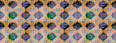 Güzel kumaş deseni. Renkli Bahar Teması eskiz kalıbı. Zentangle soyut çiçekleri. Karalama çiçeği. Düz Çiçek Elementleri Tasarımı. Raster illüstrasyonu.