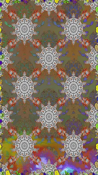 Tomurcukları çiçek olan sevimli bir çiçek deseni. Kusursuz bir geçmişi var. Raster illüstrasyonu. Eski usul. Raster. Kumaş, tekstil ve duvar kağıdı baskısı için..