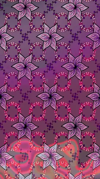 Çiçeksel fantezi tasarımı ve parlak bir arka plan çizimi. Düz Çiçek Elementleri Tasarımı. Renkli Bahar Teması çizim şablonu.