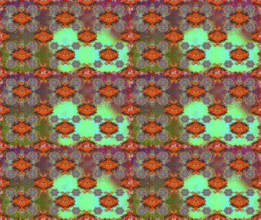 Renkli, pürüzsüz desen. Çiçek arkaplan. Çiçek duvar kâğıdı. Raster illüstrasyonu. Kahverengi ve yeşil renkli şirin tekstil.