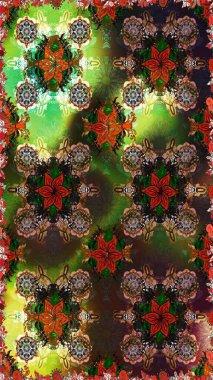 Tekstil tasarımı için kahverengi ve gri renkli geleneksel halk çiçekleri buketi. Çiçeksiz desenli nakış işlemeli gelincikler ve vadi zambaklarıyla.