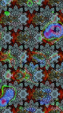 Raster illüstrasyonu. Suluboya, elle çizilmiş. Eskiz arkaplan modeli. Mavi yapraklı yabani çiçekler.