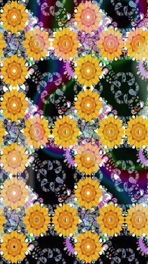 Küçük sarı çiçeklerle oldukça eski bir besin torbası deseni. Tekstil, kumaş, kapaklar, duvar kağıtları, baskı, paket, koleksiyon defteri, örgü, dekupaj için çiçek arkaplanı..