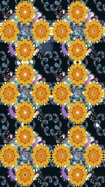 Şekil verilmiş çiçeklerle eskiz deseni. Süslü zentangle çizim dokusu, soyut çiçeklerle süslenmiş. Çiçek deseni duvar kağıdı, şablon dolguları ve web sayfası arkaplanı için kullanılabilir.