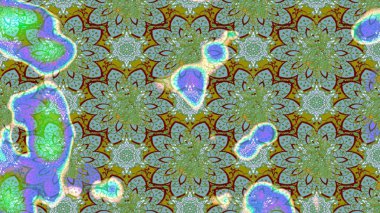 Raster illüstrasyonu. Çiçekli karalama şeklinde Raster çiçek deseni. Yumuşak, yaz çiçekleri yeşil renklerde.