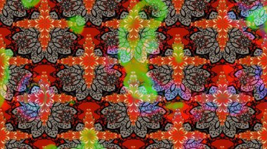 Raster illüstrasyonundaki çiçek desenli çizim. Suluboya tarzında kırmızı renkte çiçekler.