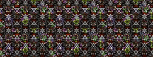 Raster illüstrasyonu. El çizimi. Çiçekli, yapraklı, çiçek desenli çizim..