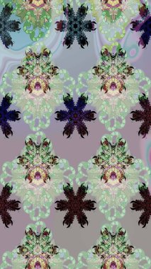 Vadinin gri renkli çiçekleri. Raster çiçek desenleri çiziyor..