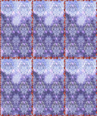 Vadinin çiçekleri mor ve nötr renklerde. Çiçeksiz desenlerin çizimi.