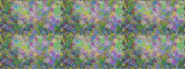 Çiçekli güzel suluboya desen. Yeşil ve nötr renklerde. Raster illüstrasyonu.