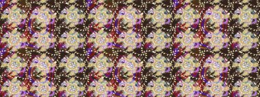 Moda baskısı, albüm, ambalaj kağıdı ve duvar kağıdı için zarif dekoratif süslemeler. Raster illüstrasyonu. Küçük çiçekli basit bir çiçek çizimi. Bej renkli şirin çiçekler..