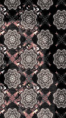 Kızılderili desenli desenli desenli şal deseni. Etnik Mandala süsü. Raster Henna dövme stili. Tekstil, tebrik kartı, boyama kitabı, telefon kılıfı baskısı için kullanılabilir.