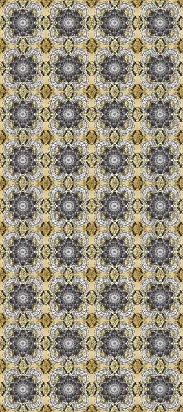 Altın desenli gri, bej ve nötr renklerde altın elementler. Barok tarzında duvar kağıdı tasarımı için kusursuz damaske deseni arkaplanı. Süslü raster dekorasyonu.
