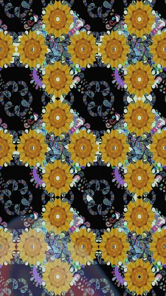 Çiçekli karalama şeklinde Raster çiçek deseni. Nazikçe, güzel çiçek arkaplanı. Siyah renkte çiçekler.