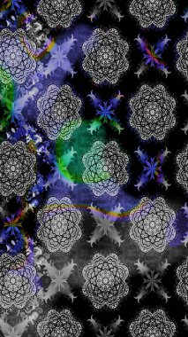 Raster illüstrasyonundaki çiçek desenli çizim. Siyah renkli çiçekler. Renkli Bahar Teması eskiz kalıbı. Düz Çiçek Elementleri Tasarımı.