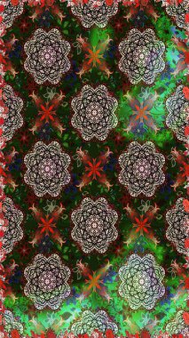 Gri ve yeşil renkli çiçekler. Düz Çiçek Elementleri Tasarımı. Renkli Bahar Temalı Kusursuz Arkaplan. Çiçeksiz desenli arka plan, yaz çiçekleri..