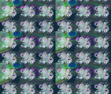 Nazik, sevimli çiçek arkaplanı. Çiçekli karalama şeklinde Raster çiçek deseni. Mavi renkte çiçekler.