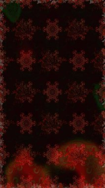 Flowers on black and brown colors. Cute Floral pattern in the small flower. Raster illustration.