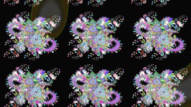 Moda baskıları için zarif bir şablon. Küçük renkli çiçekler. Motley illüstrasyonu. Çiçekli yaz çiçekleri. Robot resim. Küçük çiçekte şirin desenler.