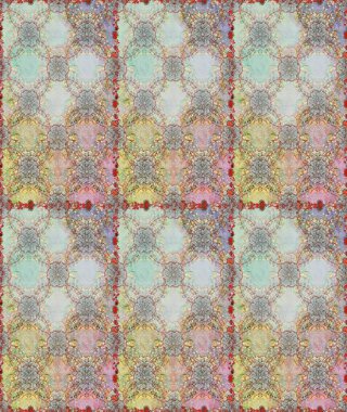 Kumaş desenli papatya çiçeği detayı. Gri ve nötr renkte çiçekler.