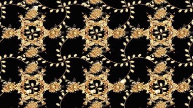 Çiçek desenleri siyah ve bej renklerde, el yapımı papatyalar, papatyalar. Tekrarlayan çiçek arkaplanı, zarif siyah ve bej çiçekler duvar kağıdı.