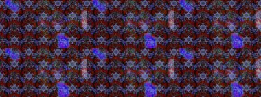 Şirin çiçekli eskiz deseni ve kahverengi renkli yapraklar, suluboya çiçek deseni, duvar kağıdı, kart veya kumaş için fayanslı. Raster illüstrasyonu.