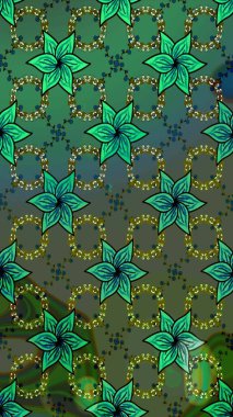 Sevgililer günü ve tebrik kartı konsepti için şık bir davetiye. Üst manzara, yumuşak stil. Yeşil ve mavi renkte manzaralı çiçek deseni. Çiçek kompozisyonu, el boyası, hassas şablon..