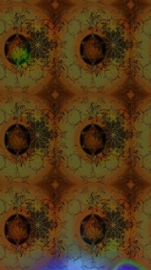 Raster illüstrasyonu. Çiçekli güzel suluboya desen. Kahverengi renklerde.