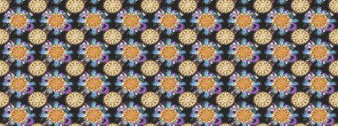 Gri ve bej renklere karalamalar çizen kusursuz çiçek deseni. Raster illüstrasyonu.