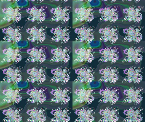 Nazik, sevimli çiçek arkaplanı. Çiçekli karalama şeklinde Raster çiçek deseni. Mavi renkte çiçekler.