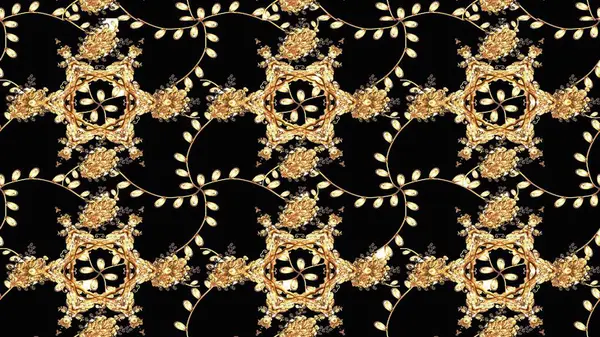 Çiçek desenleri siyah ve bej renklerde, el yapımı papatyalar, papatyalar. Tekrarlayan çiçek arkaplanı, zarif siyah ve bej çiçekler duvar kağıdı.