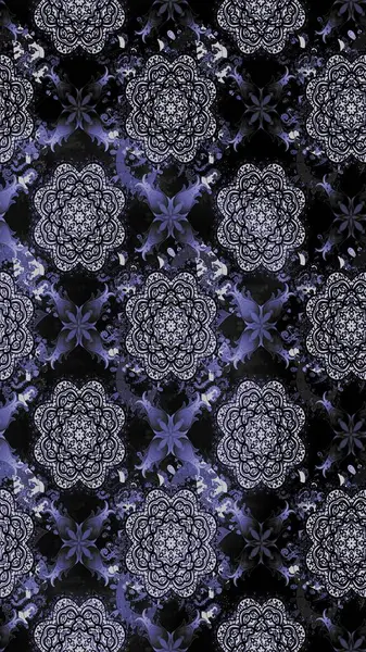 Raster çiçek desenli çiçek deseni, yapraklar, dekoratif elementler, sıçrama, lekeler, el çizimi kontur çizgileri ve Doodle çizim stili, grafik raster çizim çizimi.