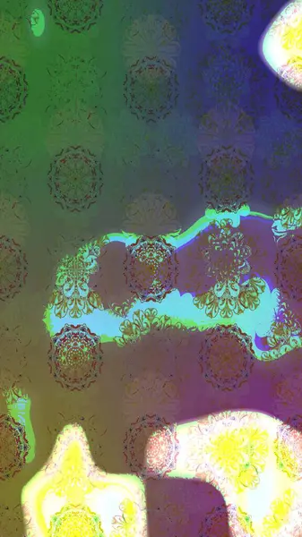 Raster illüstrasyonu. Yumuşak, yeşil renkli bahar çiçekleri. Yaprak ve çiçeklerin suluboya resmi, yeşil renkte çizim deseni.