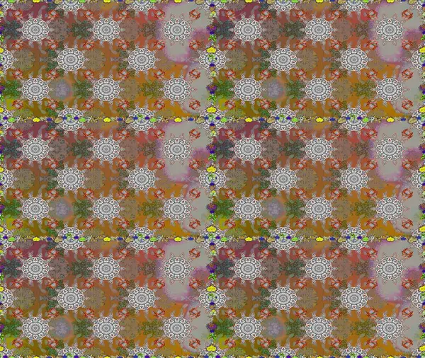 Çiçek ve yapraklı çiçek deseni. Raster illüstrasyonu. Küçük çiçekli şirin desen.