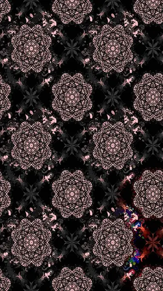 Çiçekli siyah eskiz deseni. Raster çiçek izi. Klasik taslak çizimi. Raster Yumuşak kumaş deseni.