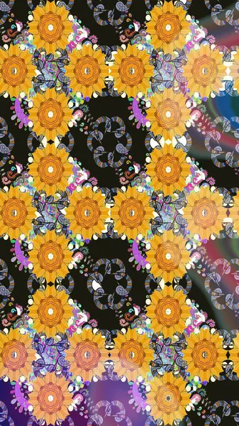 Çiçek arkaplanlı soyut zarafet eskiz deseni. Raster Güzel kumaş deseni.