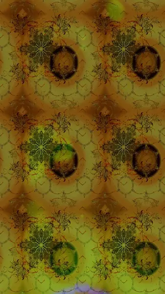 Raster illüstrasyonu. Kahverengi renklere karalamalar çizilmiş çiçek deseni.