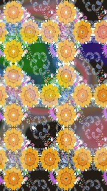 Kızılderili desenli desenli desenli şal deseni. Etnik Mandala süsü. Raster Henna dövme stili. Tekstil, tebrik kartı, boyama kitabı, telefon kılıfı baskısı için kullanılabilir.