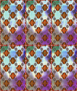 Raster illüstrasyonu. Kusursuz desenli, modaya uygun kumaş deseni. Düz Çiçek Elementleri Tasarımı. Şirin çiçek elementleri. Renkli Bahar Teması Kusursuz Arkaplan.