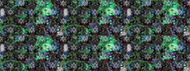 Sevimli çiçek raster deseni. Düz Çiçek Elementleri Tasarımı. Renkli Yaz Temalı eskiz kalıbı. Modaya uygun kumaş deseni.