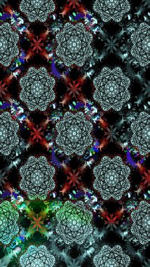 Raster illüstrasyonundaki çiçek desenli çizim. Siyah renklerde. Güzel kumaş deseni. Raster illüstrasyonu.