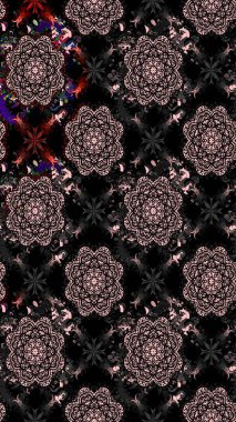 Siyah üzerine çiçekler. Eskiz arkaplan modeli. Suluboya, elle çizilmiş. Raster stoku.